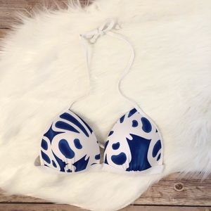 Venus size C bathing suit blue and white halter
